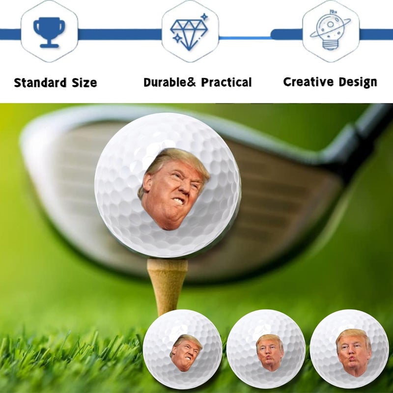 botogift 4 Pcs Funny Golf Balls for Birthday, Father’s Day Christmas Novelty Golfer Gift for Dad Coworkers Golfers Golf Lovers - Image 3
